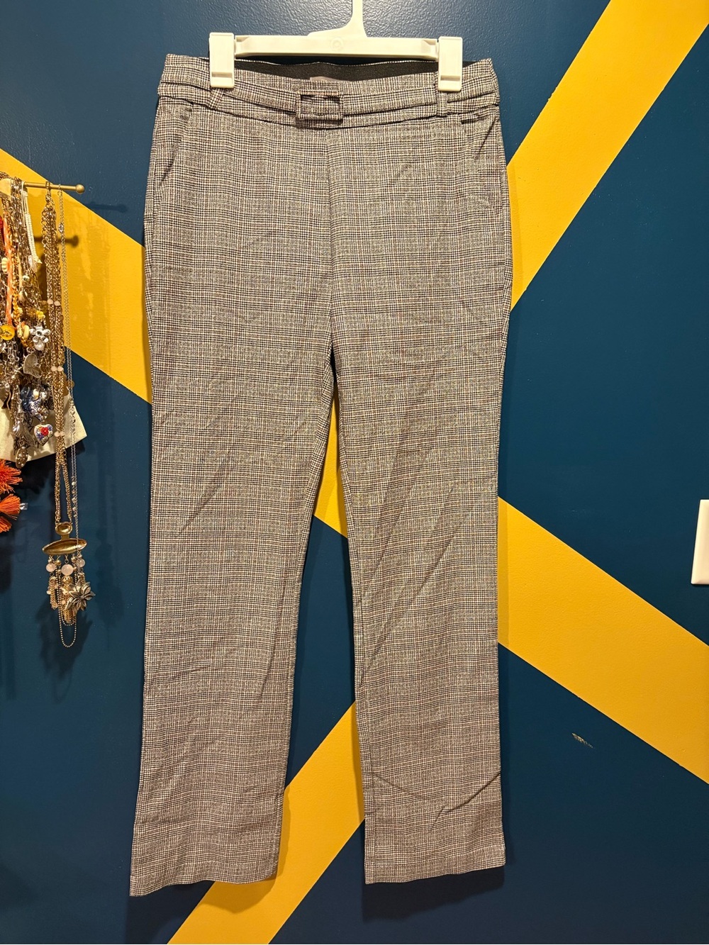 Maurices Gray & Pink Plaid High Rise Straight Leg Dress Pants NWOT